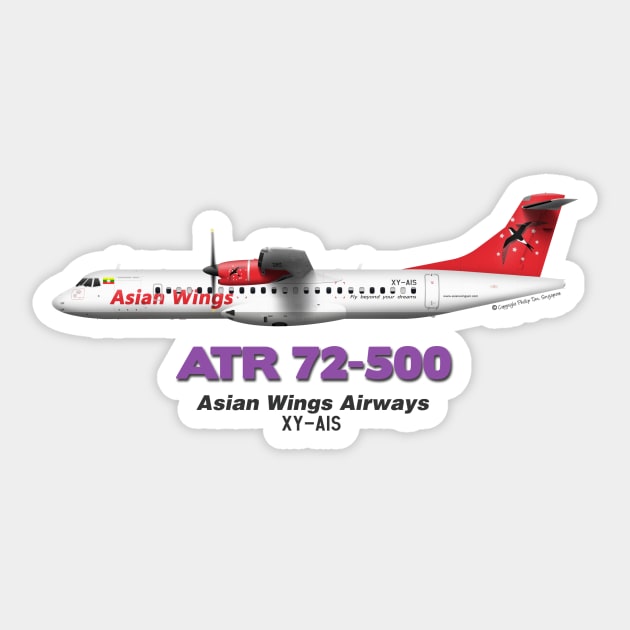 Avions de Transport Régional 72-500 - Asian Wings Airways Sticker by TheArtofFlying